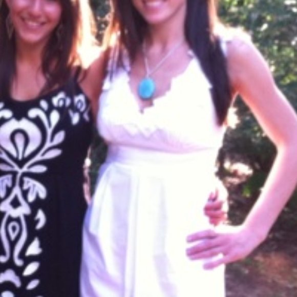 BCBGMaxAzria White Dress with Detailed Neckline - Picture 4 of 5